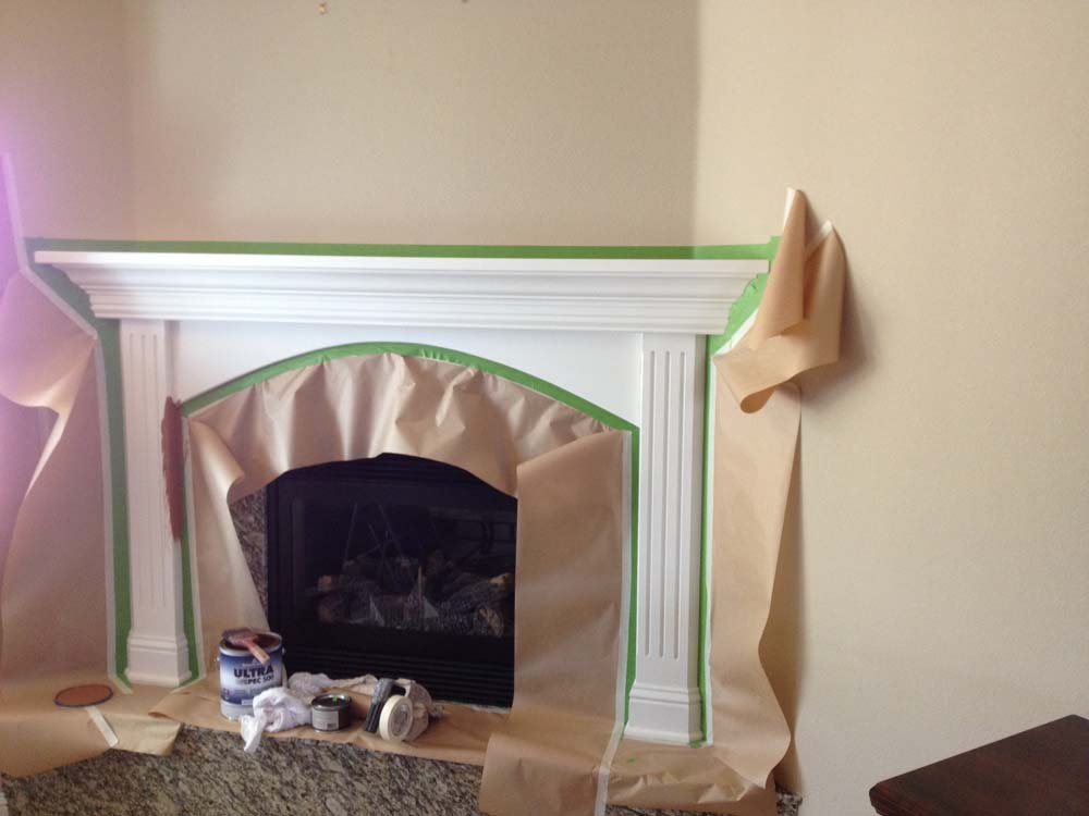 Fireplace Mantle Painting Services Before